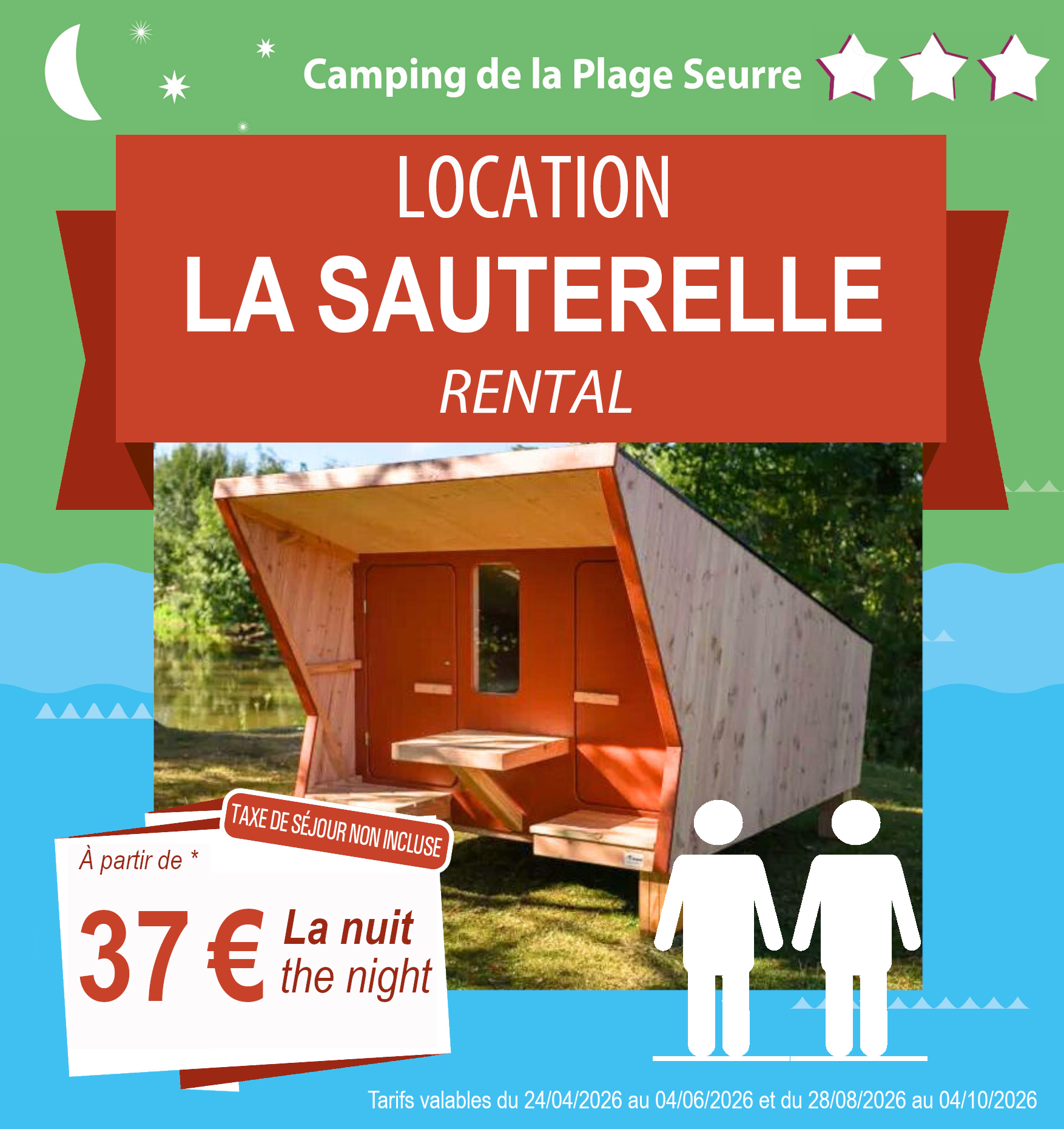 Réservez une nuitée dans la sauterelle à partir de 37€ la nuitée